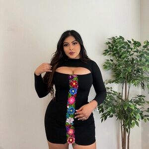 Elegant Black Floral Dress